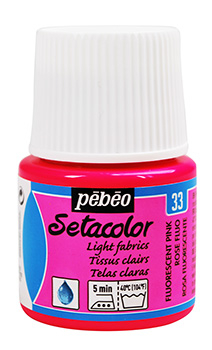 PEBEO SETACOLOR LIGHT FABRICS 45ml FLUOR. PINK 329-033