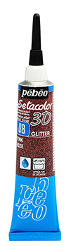 PEBEO SETACOLOR 3D PINK GLITTER 20ml 557008