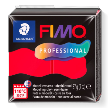 FIMO PROFESSIONAL TRUE RED 57g BLOCK 8040-200