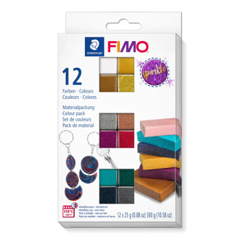 FIMO EFFECT SPARKLE PACK - 12 HALF BLOCKS 8013 C12-4