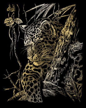 R&L LEOPARD IN TREE SCRAPERFOIL GOLD GOLF21