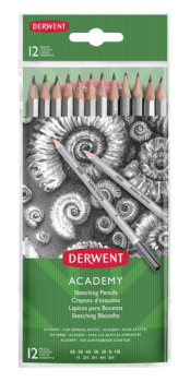DERWENT ACADEMY PENCILS 5H-6B 12 CARTON SKETCHING 2300412