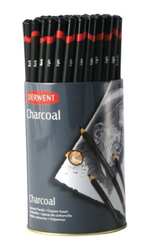 DERWENT CHARCOAL PENCILS DISPLAY TUB OF 72 36300