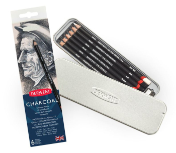 DERWENT CHARCOAL PENCILS 6 TIN 700838