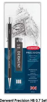 DERWENT MECHANICAL PENCIL 0.7 HB BLISTER SET 2302429