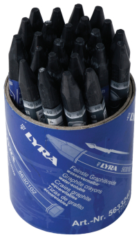 HEXAGONAL WATER SOL. GRAPHITE DISPLAY OF 24 CRAYONS LYRA