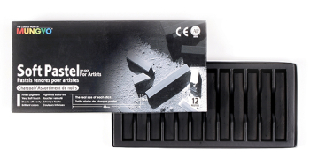 MUNGYO SOFT PASTELS - 12 CHARCOAL MP-12CP
