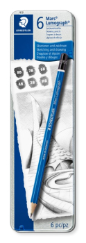 STAEDTLER MARS LUMOGRAPH PENCIL TIN OF 6 ASS 100 G6