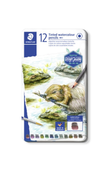 STAEDTLER TINTED WATERCOLOUR PENCIL TIN 12 ASS COLOURS