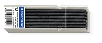 STAEDTLER LUMOCOLOR LEADS NON- PERMANENT 12PC BLACK 218-9