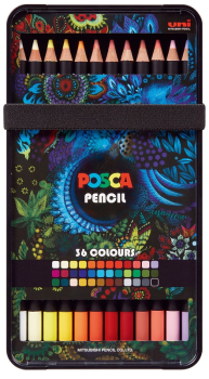 POSCA KPE-200 COLOUR PENCILS ASSORTED 36 SET   239400000