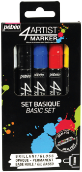 4ARTIST MARKER SET BASIC 5 x 4mm BY PEBEO 580891