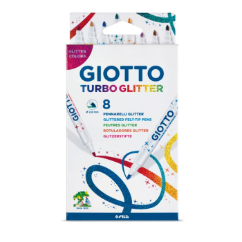 GIOTTO TURBO GLITTER FELT TIP 8 ASS SET  F425800