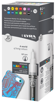 LYRA GRADUATE MARKERS 0.7 12 ASSORTED 6801120