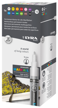 LYRA GRADUATE MARKERS 1mm 12 ASSORTED 6811120