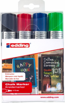 EDDING E-4090/4 S PROF CHALK MARKER SET ASSORT 4-4090-4999