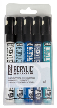 PEBEO ACRYLIC MARKER 5 SET 1.2 WH-LB-CY-CB-NB 201213
