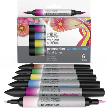 WN FLORAL TONES 6 SET PROMARKER WATERCOLOUR 290166