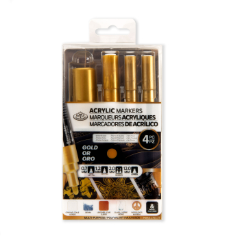R&L ACRYLIC PAINT MARKERS - 4 GOLD ASS TIPS MARK-2703