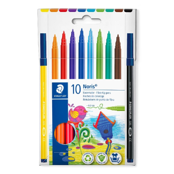 STAEDTLER NORIS FIBRE TIPS CARDPACK OF 10 326 C10
