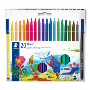 STAEDTLER NORIS FIBRE TIPS CARDPACK OF 20 326 C20