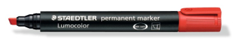 STAEDTLER LUMOCOLOR PERMANENT MARKER CHISEL TIP RED 350-2