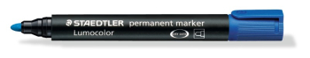 STAEDTLER LUMOCOLOR PERMANENT MARKER BULLET TIP BLUE 352-3