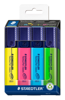 STAEDTLER TEXTSURFER CARDBOX 4 ASSORTED COLOURS     364 C4