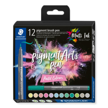 STAEDTLER PIGMENT ARTS BRUSH PEN 12 SET PASTEL 371 C12-2