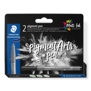 STAEDTLER PIGMENT ARTS BULLET NIB INTENSE BLACK 2PC 37699BK2