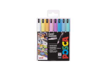 PC-1MR 8PC PASTEL PACK POSCA ULTRA FINE BULLET TIP