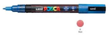 PC-3ML RED GLIT 4902778198018 POSCA FINE BULLET TIP GLITTER