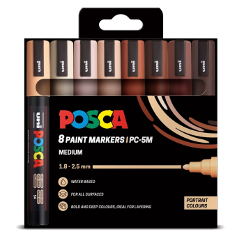POSCA PC-5M 8PC PORTRAIT PACK 302331580