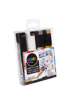 PC-8K MONO TONES 5012788006513 POSCA BROAD CHISEL TIP 4 PACK
