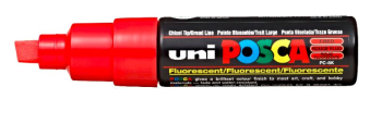 PC-8K FLUO RED 4902778916919 POSCA BROAD CHISEL TIP