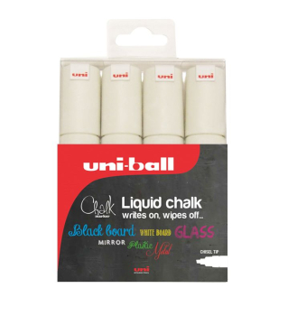 PWE-8K UNI CHALK 4 PACK WHITE BROAD CHISEL 5012788046823