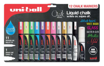 PWE UNI 12 ASSORTED CHALK MARKERS  153544977