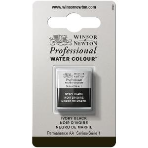 WN ARTIST WATERCOLOUR HALF PAN IVORY BLACK 0101331