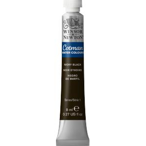 WN COTMAN IVORY BLACK WATERCOLOUR 8ml 8840100