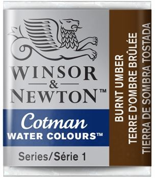 WN COTMAN WATERCOLOUR 1/2 PAN BURNT UMBER 0301076