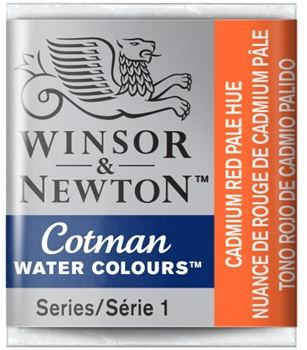 WN COTMAN WATERCOLOUR 1/2 PAN CADMIUM RED PALE 0301103