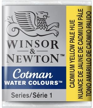 WN COTMAN WATERCOLOUR 1/2 PAN CAD YELLOW PALE 0301119