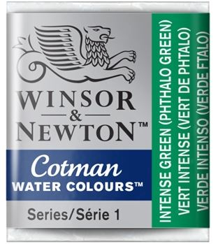WN COTMAN WATERCOLOUR 1/2 PAN INTENSE GREEN 0301329