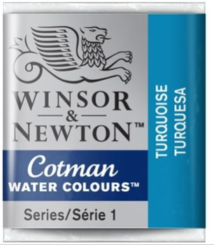 WN COTMAN WATERCOLOUR 1/2 PAN TURQUOISE 0301654